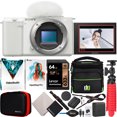 thumbnail image 1 of Sony ZV-E10 Mirrorless Alpha APS-C Interchangeable Lens Vlog Camera Body ILCZV-E10/W White Bundle with Deco Gear Photography Case + Photo Video Software + Compact Tripod & Accessories Kit, 1 of 9