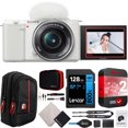 thumbnail image 1 of Sony ZV-E10 Mirrorless Alpha APS-C Vlog Camera Body and 16-50mm F3.5-5.6 Zoom Lens ILCZV-E10L/W White Bundle with CPS 2 YR Extended Protection Pack + Deco Gear Case + 128GB Card & Accessories Kit, 1 of 9