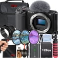 thumbnail image 1 of Sony ZV-E10 Mirrorless Camera (Black, Body Only) + SanDisk 128GB Memory Card + Tripod + SV Premium Accessory Bundle (International Version), 1 of 9