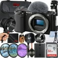 thumbnail image 1 of Sony ZV-E10 Mirrorless Camera (Black, Body Only) + 32GB Memory Card + Case + Filter Kit + SV Premium Accessory Bundle (International Version), 1 of 8