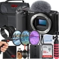 thumbnail image 1 of Sony ZV-E10 Mirrorless Camera (Black, Body Only) + SanDisk 32GB Memory Card + Tripod + SV Premium Accessory Bundle (International Version), 1 of 8