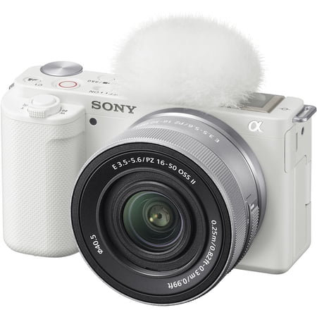 Sony ZV-E10 Mirrorless Camera with 16-50mm II Lens (White)- International Model