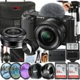thumbnail image 1 of Sony ZV-E10 Mirrorless Camera with 16-50mm Lens + 2 Pack SanDisk 64GB Memory Card + Case + Flash + SV Premium Accessory Bundle (International Version), 1 of 8