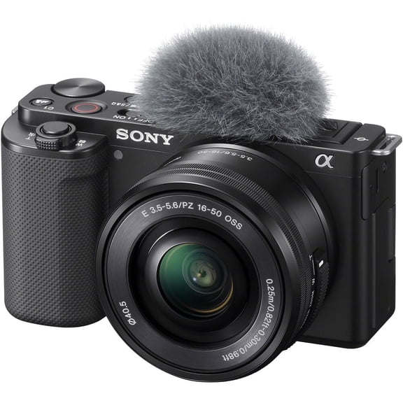 Sony ZV-E10 Mirrorless Camera with 16-50mm Lens (Black) ILCZV-E10L/B (Sold without manufacturer warranty)