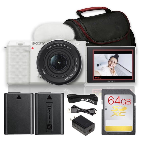 Sony ZV-E10 Mirrorless Camera with 16-50mm Lens Kit | 24.2MP APS-C, Eye AF, 4K Video, Flip Screen