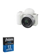 Sony ZV-E10 Mirrorless Camera with E 16-50mm Lens, White + 13-Month Axiom Care