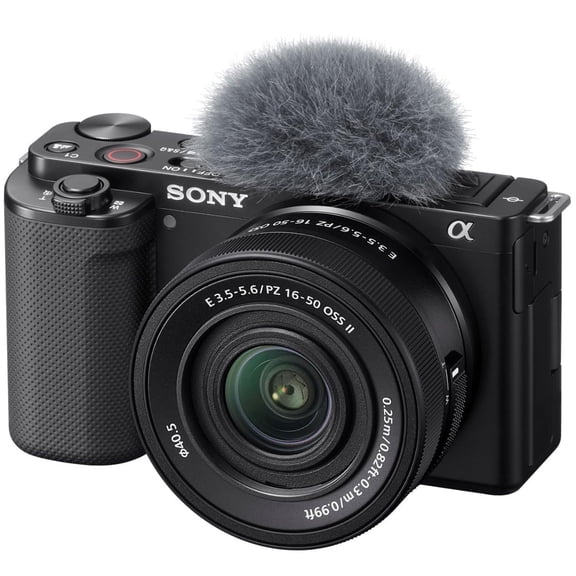 Sony Alpha ZV-E10 - APS-C Interchangeable Lens Mirrorless Vlog Camera Kit - Black, ZVE10KB