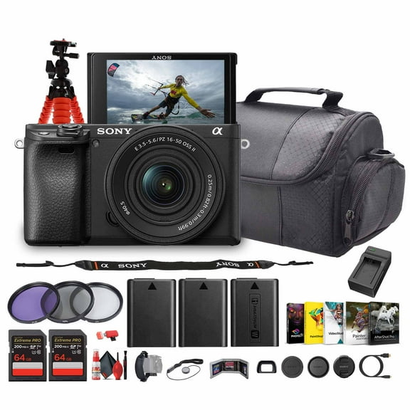 Sony Alpha a6100 Mirrorless Camera with 16-50mm OSS II Lens + Accessory Kit (International Model)