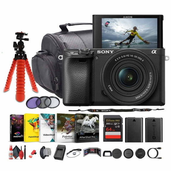 Sony a6100 Mirrorless Camera with 16-50mm OSS II Lens Software Bundle (International Model)