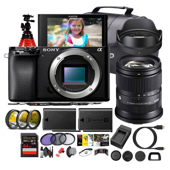 Sony a6100 Mirrorless Camera | 24.2MP APS-C Sensor, Fast Autofocus, Eye AF, 4K Video