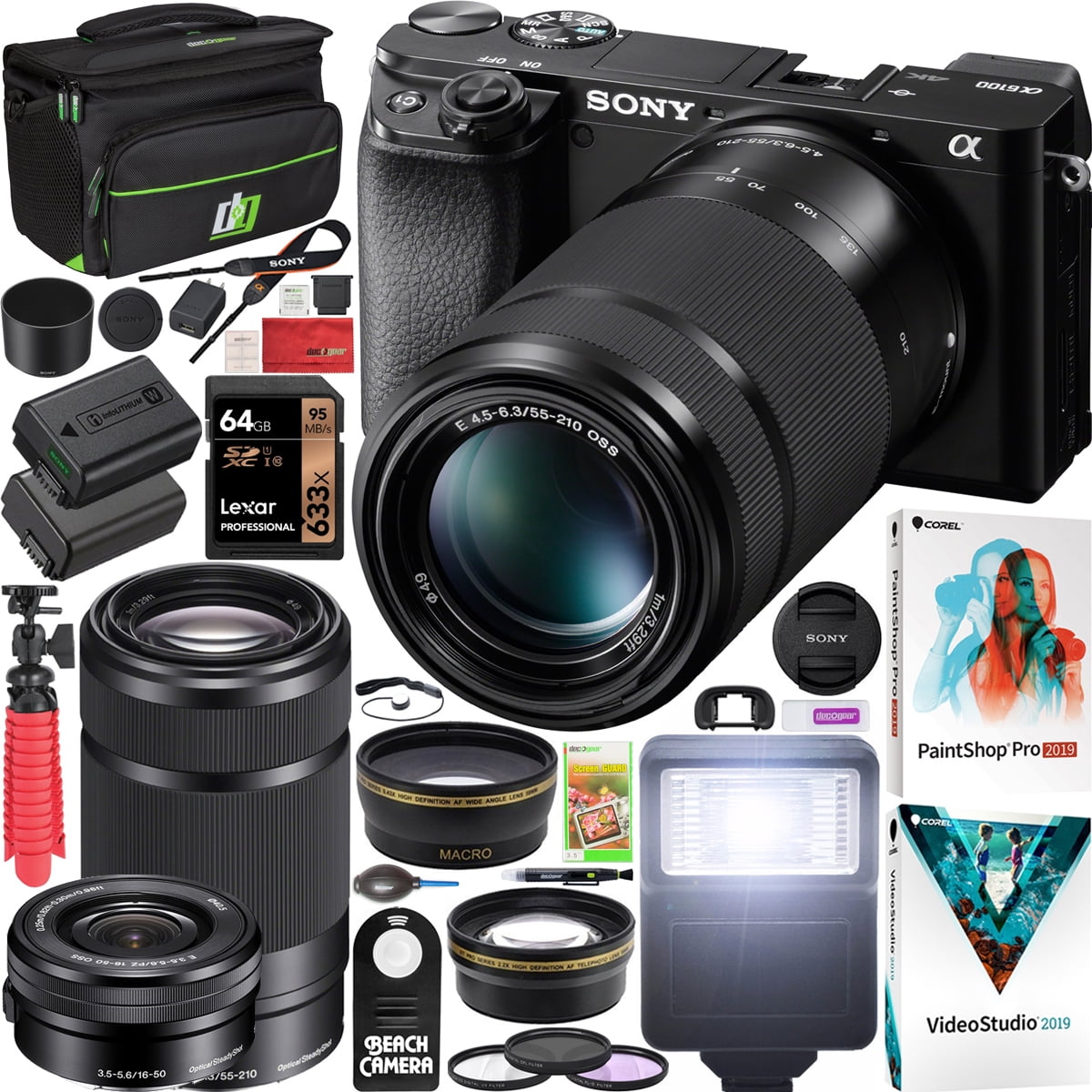 Sony a7III Full Frame Mirrorless Camera with FE 28-70mm F3.5-5.6 OSS Lens  Kit ILCE-7M3K/B Bundle with Telephoto and Wide-Angle Lens Set, 2X 64GB