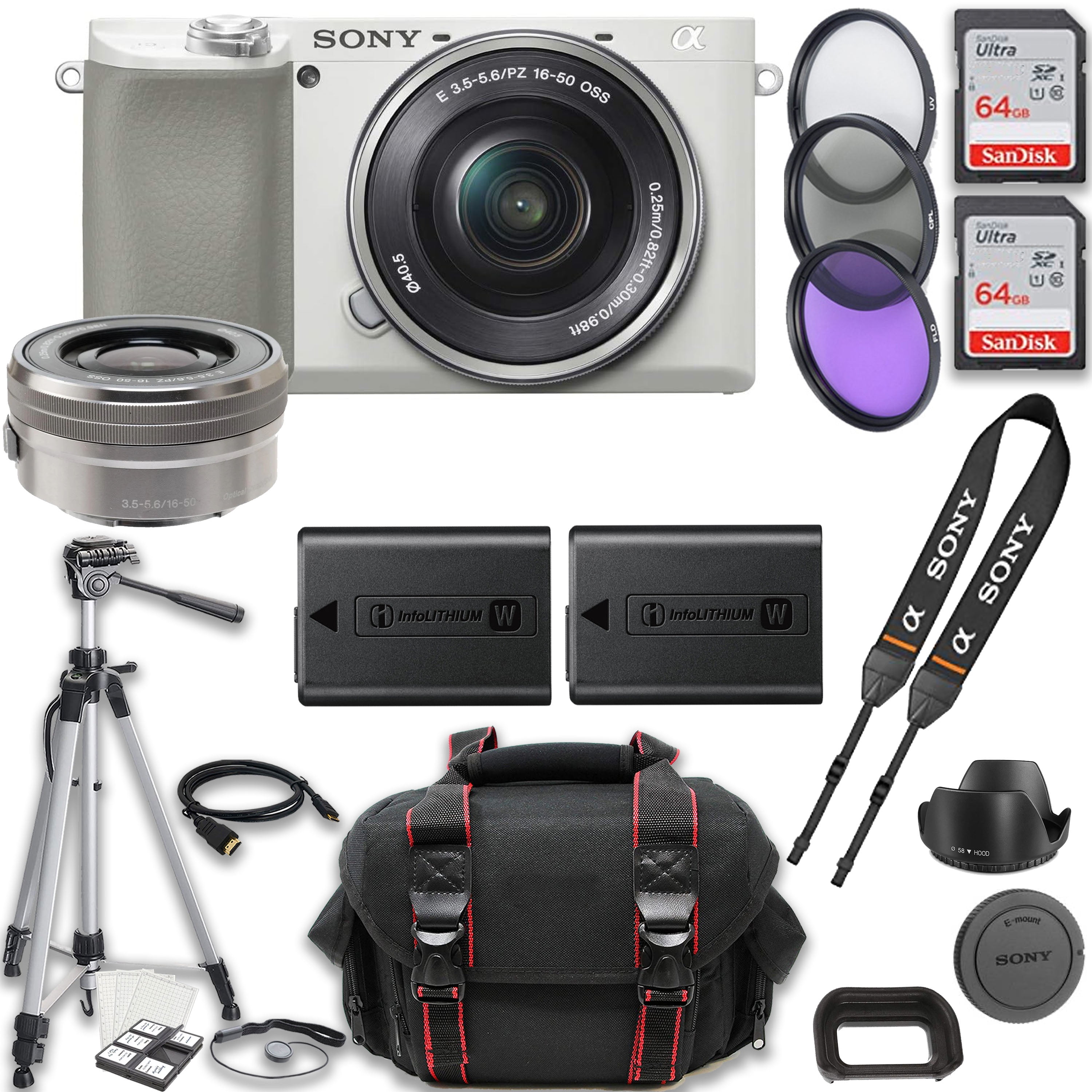 Sony a6100 Mirrorless Camera (White) + Sony E 16-50mm f/3.5-5.6