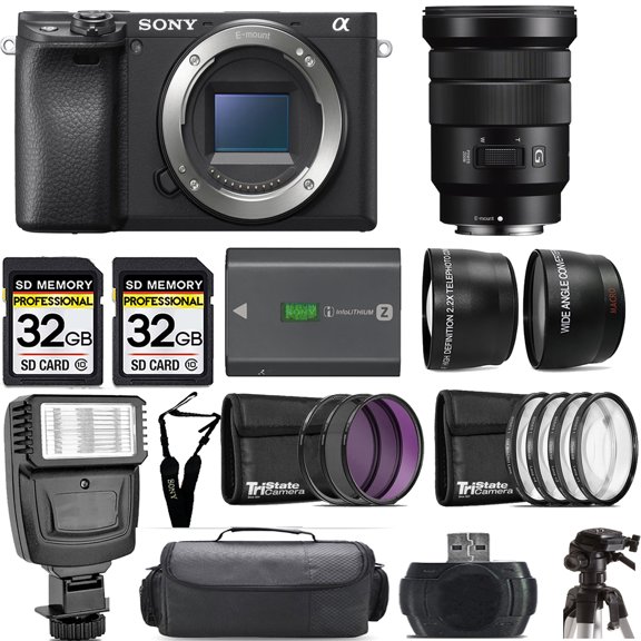 Sony a6400 Mirrorless Camera +18-105mm f/4 G OSS Lens +Flash- Kit (International Version)