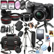 Sony a6400 Mirrorless Camera with 16-50mm Lens, 128GB Memory SD Card, and More International Version