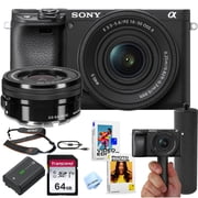 Sony a6400 Mirrorless Camera with 16-50mm Lens + 64GB Memory + Stabilizing Grip + Software Pack +More Value Bundle-International Model International Version