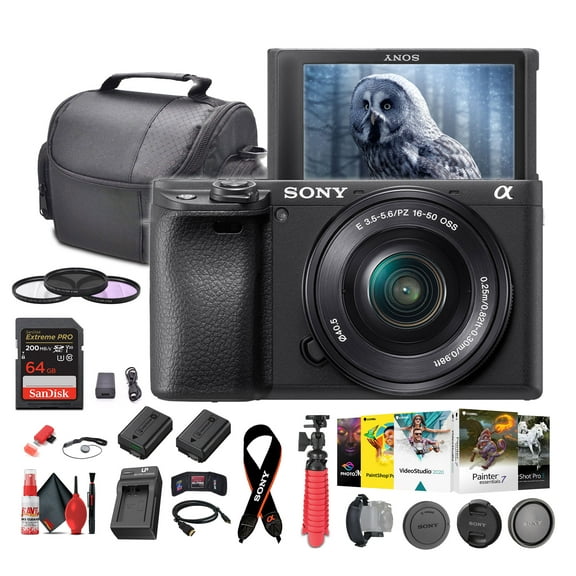 Sony a6400 Mirrorless Camera with 16-50mm Lens with Real-Time Eye Auto Focus - Bundle(International Model)