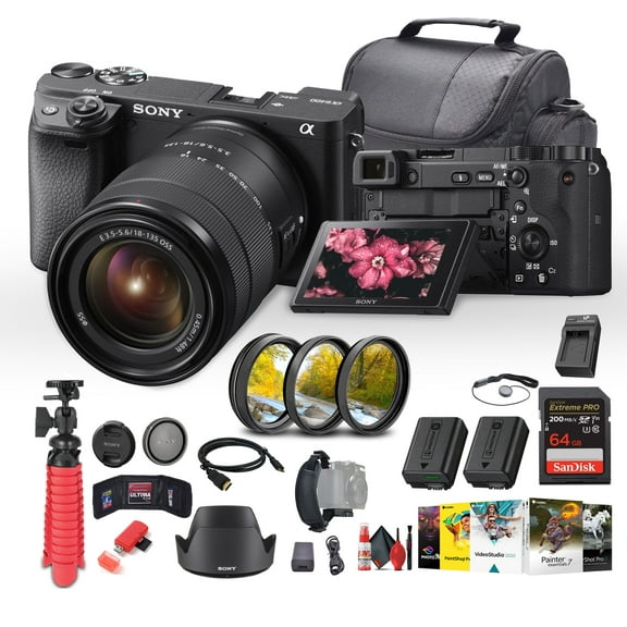 Sony a6400 Mirrorless Camera with 18-135mm Lens with Real-Time Eye Auto Focus - Bundle(International Model)