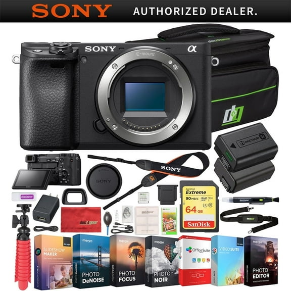 Sony a6400 Mirrorless Camera with Deco Gear Travel Case, Black