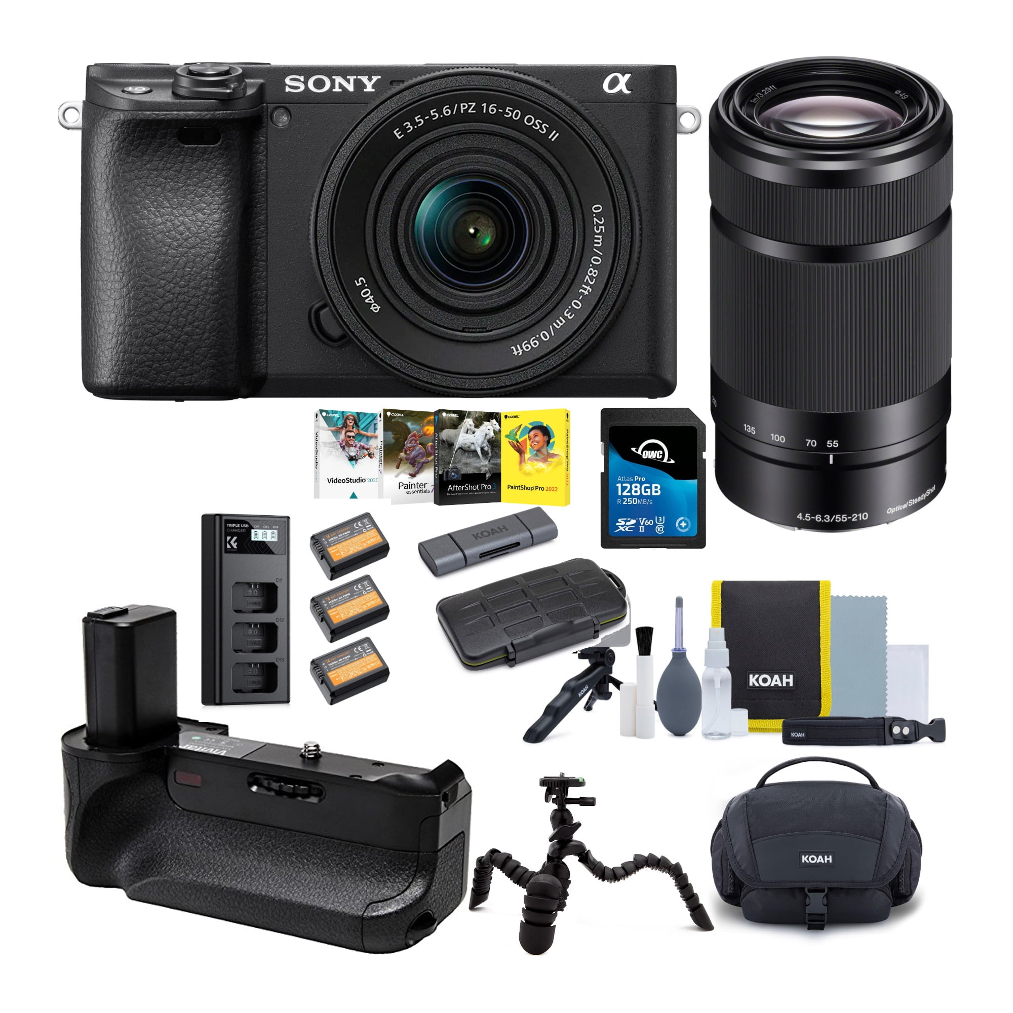Sony Alpha A6400 Mirrorless Camera Bundle With 16-50mm & 55-210mm