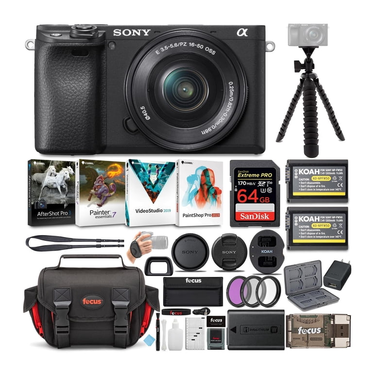 SONY α6400 16-50mmレンズキット+2xバッテリー+64GB Sony Alpha a6400 Full Frame Digital Camera with 16-50mm Lens Kit