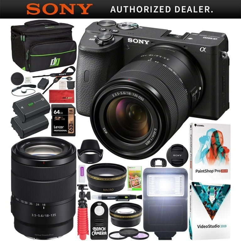 Sony a6600 4K Mirrorless Camera with 18-135mm 55-210mm Lenses