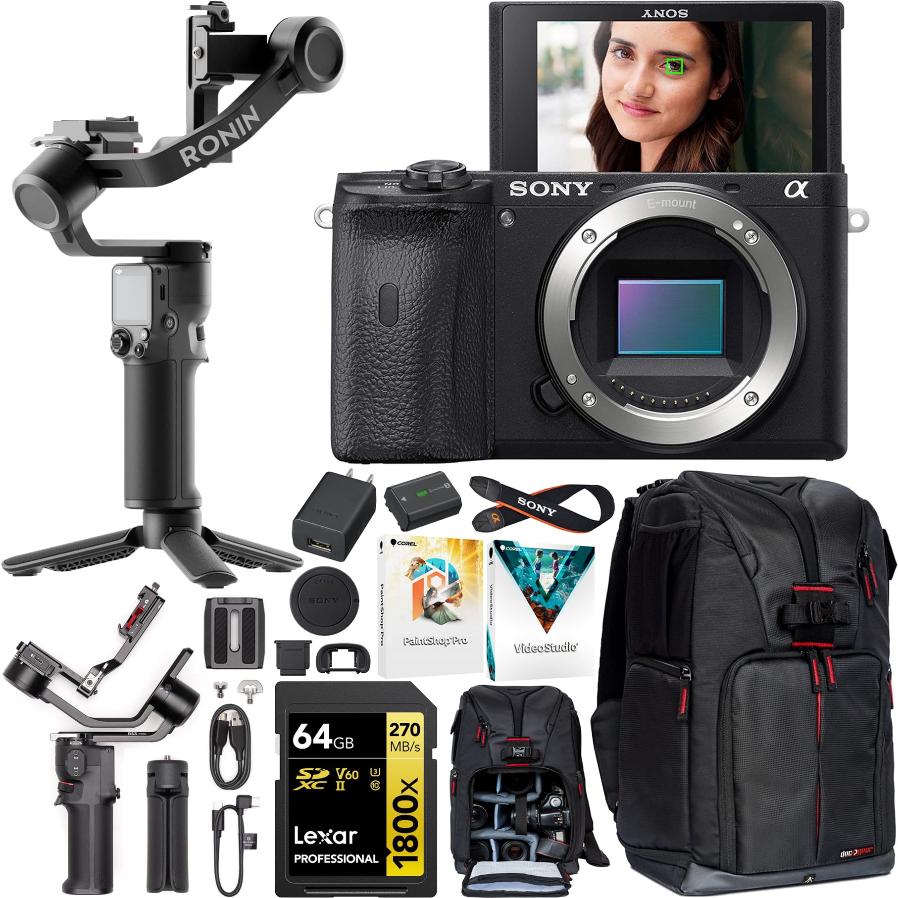 Sony a6600 Mirrorless Camera Body ILCE-6600/B 4K APS-C Filmmaker's Bundle  Including DJI RS 3 Mini Gimbal Stabilizer Kit + Deco Gear Photography  Backpack + 64GB High Speed Card & Software - Walmart.com