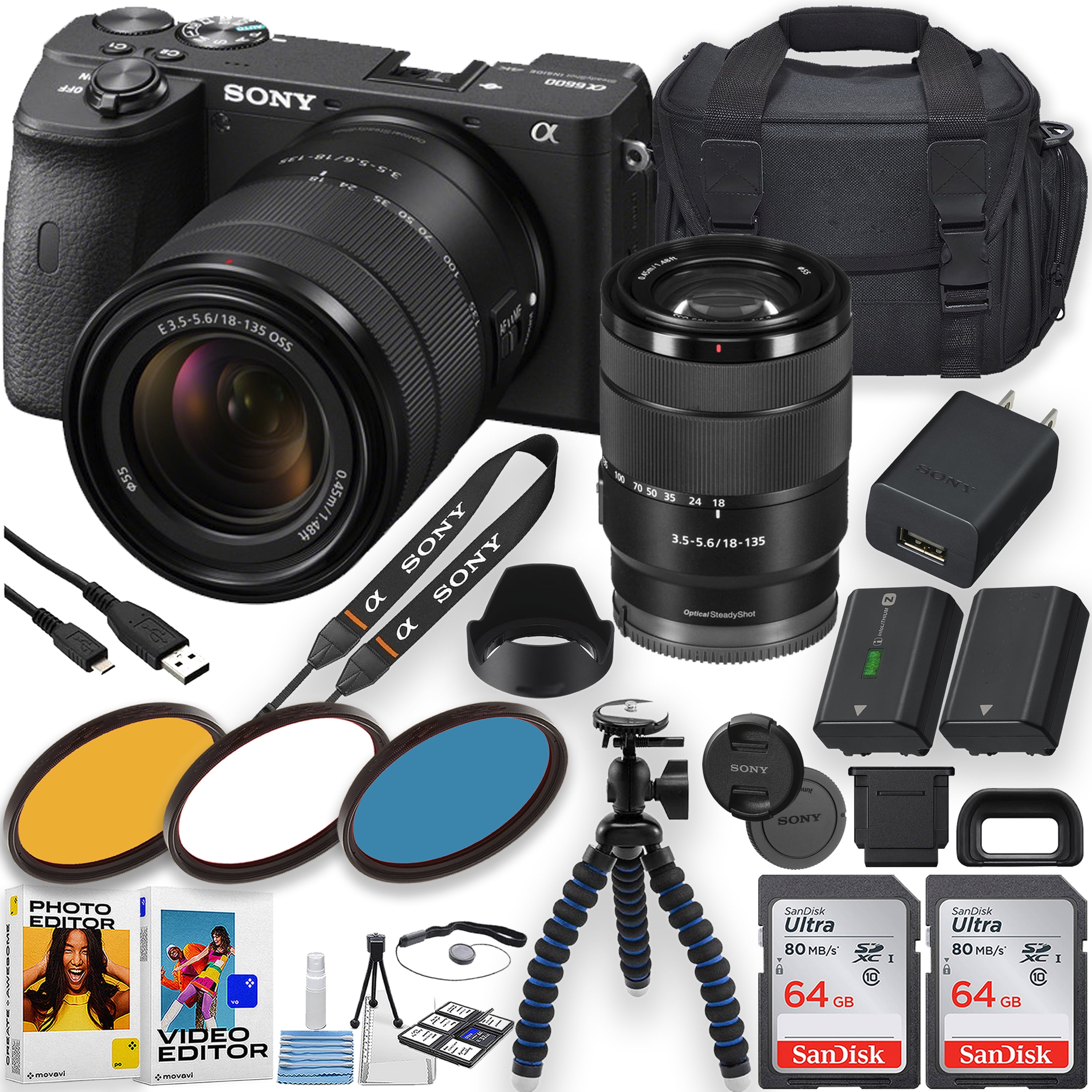 Sony a6600 Mirrorless Camera with Sony E 18135mm f/3.55.6 OSS Lens