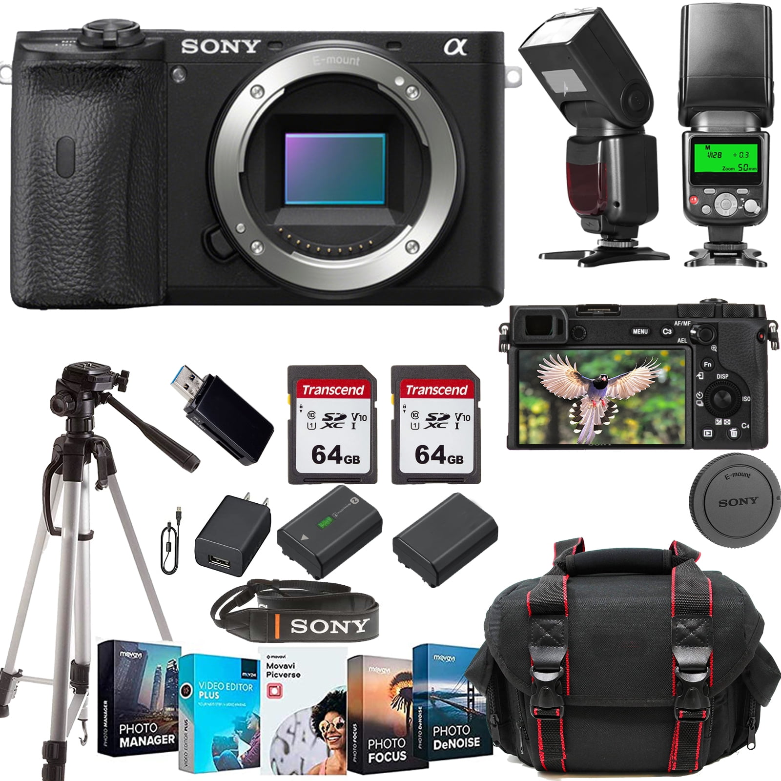 Sony a6600 Mirrorless Camera (ILCE6600/B )+Case+128 GIG Memory Cards ...