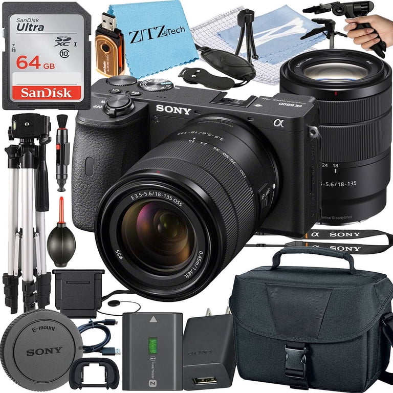 Sony a6600 Mirrorless Camera + Sony E 18-135mm Lens + Case + 64GB