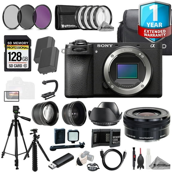 Sony a6700 + 16-50mm f/3.5-5.6 Lens +128GB +1Yr Warranty + 9 PC Filtr MEGA Kit (International Version)