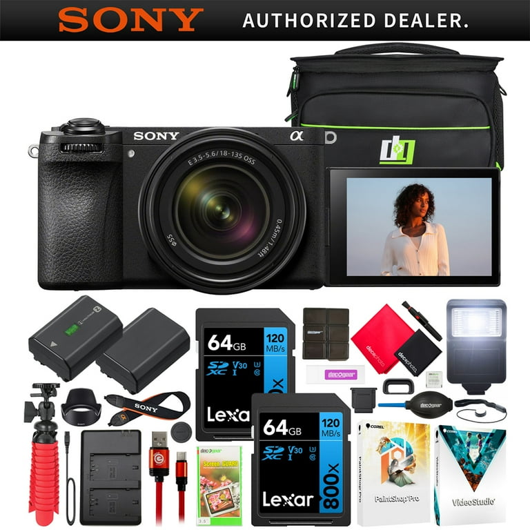 Sony a6700 Alpha 26MP 4K DSLR Camera with 18-135mm Lens, Deco Gear