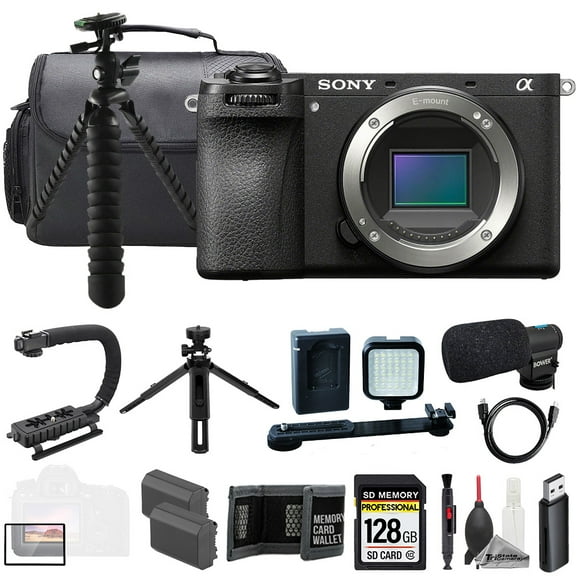Sony a6700 Black (Body) + Mic + 128GB + Extra Battery+ LED Flash- ULTIMATE Kit (International Version)