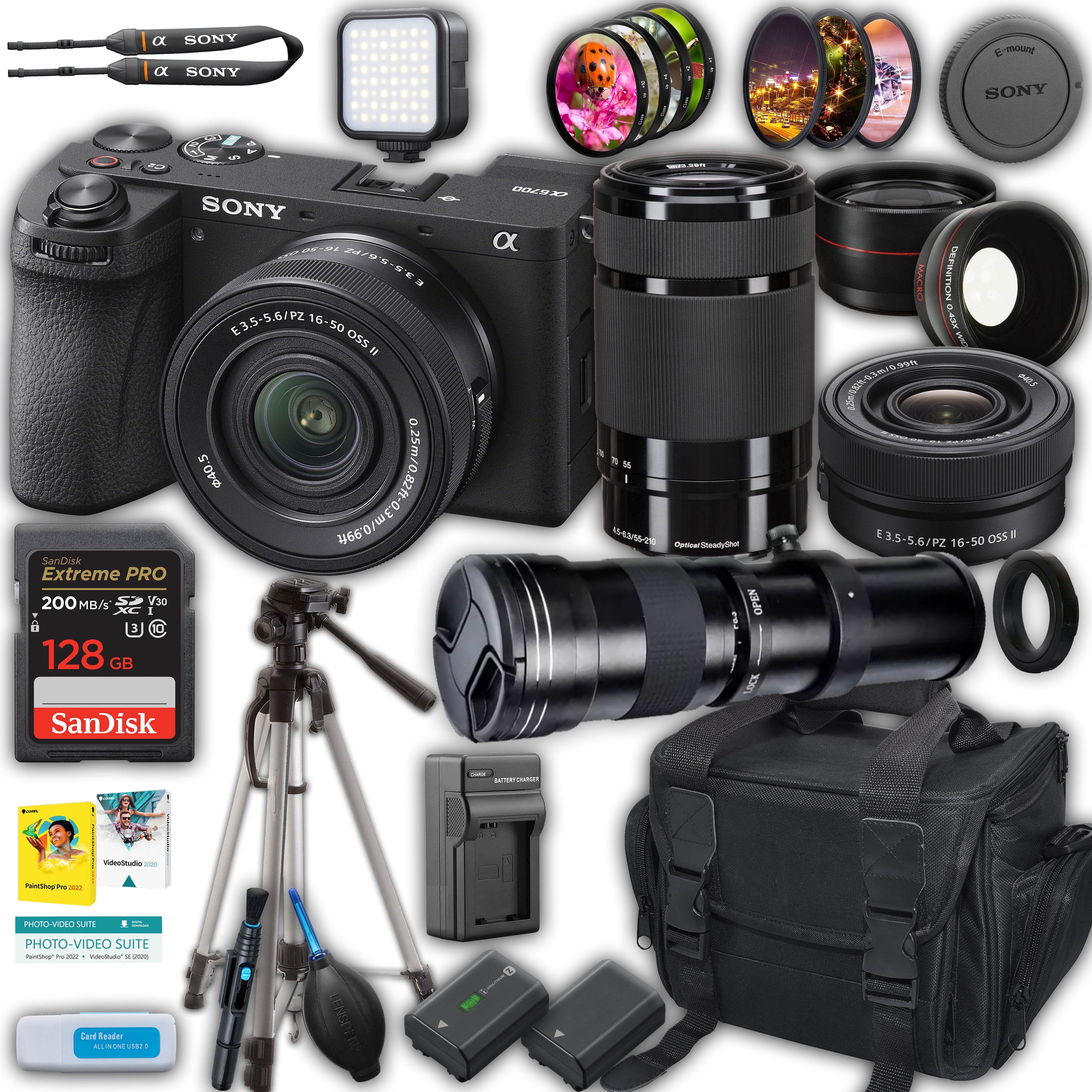 Sony a6700 Mirrorless Camera w/ 16-50mm II, 55-210mm & 420-800mm