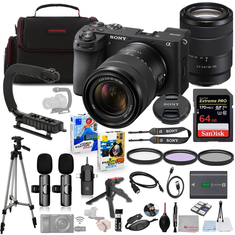 Sony a6700 Mirrorless Camera with 18-135mm Lens Bundle + Wireless