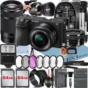 Sony a6700 Mirrorless Camera with 16-50mm + E 55-210mm OSS Lens + 2 Pack 64GB Card + Wideangle + Backpack + ZeeTech Accessory Bundle International Version
