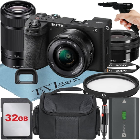 Sony a6700 Mirrorless Camera with 16-50mm + E 55-210mm OSS Lens + SanDisk 32GB Card + UV Filter + Case + ZeeTech Accessory Bundle International Version