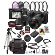 Sony a6700 Mirrorless Camera with 18-135mm Lens + 128GB Pro Speed Memory + Case + Tripod + Software Pack -Professional Photo Bundle International Version