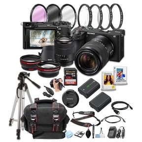 Sony a6700 Mirrorless Camera with 18-135mm Lens + 128GB Pro Speed Memory + Case + Tripod + Software Pack -Professional Photo Bundle (International Version)