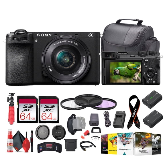 Sony a6700 Mirrorless Vlogger Camera with 16-50mm Lens + 2 x 64GB Cards + More - Bundle(International Model)