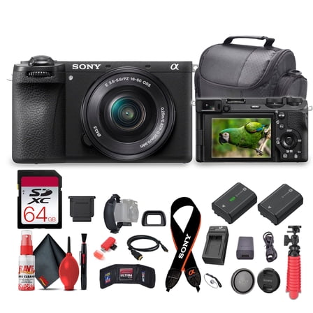 Sony a6700 Mirrorless Vlogger Camera with 16-50mm Lens + 64GB Card + More - Bundle(International Model)