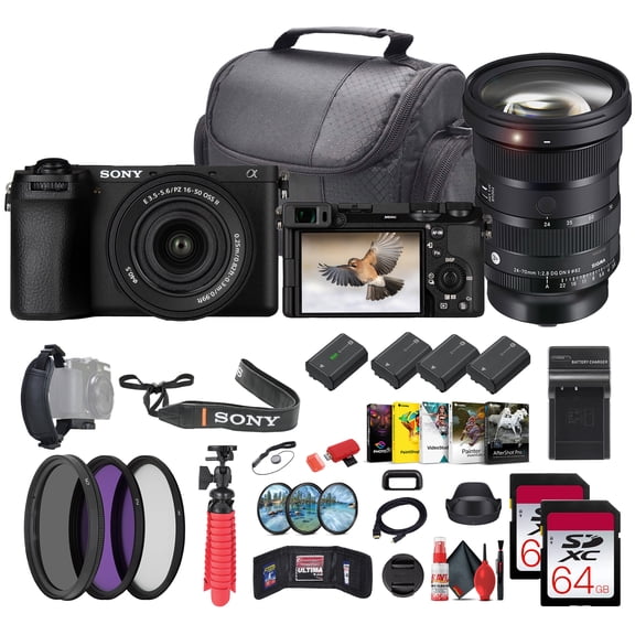 Sony a6700 Mirrorless Camera with 16-50mm II Lens and Sigma 24-70mm f/2.8 Art Bundle (International Model)