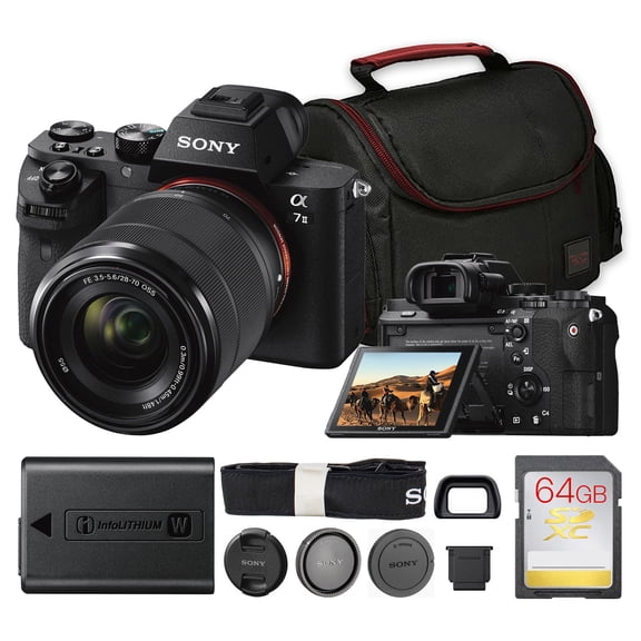 Sony a7 II Mirrorless Camera with 28-70mm Lens Bundle | 24.3MP Full-Frame