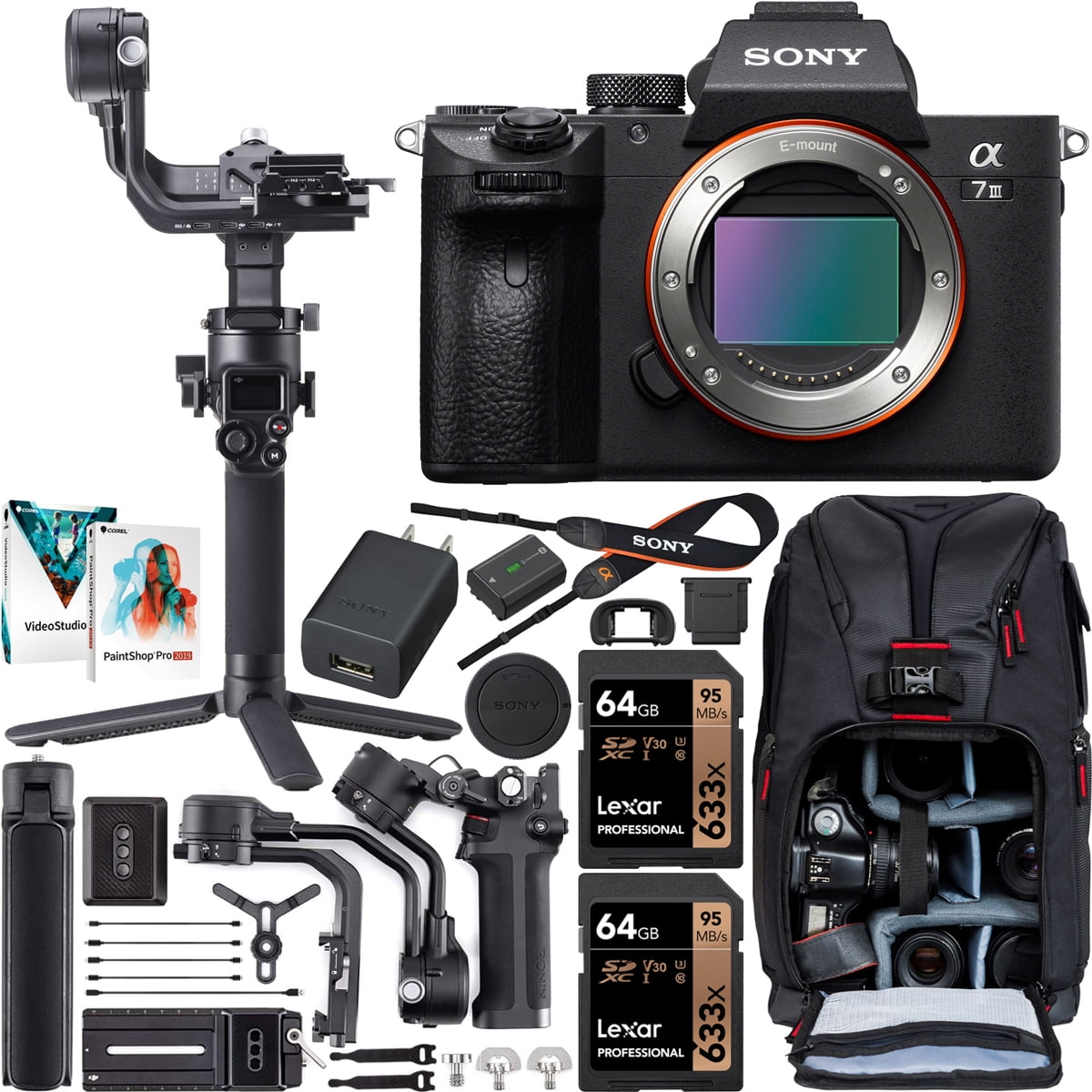  Sony Alpha a7 III Full Frame Mirrorless Digital Camera (Body  Only) ILCE7M3/B - Bundle Kit : Electronics