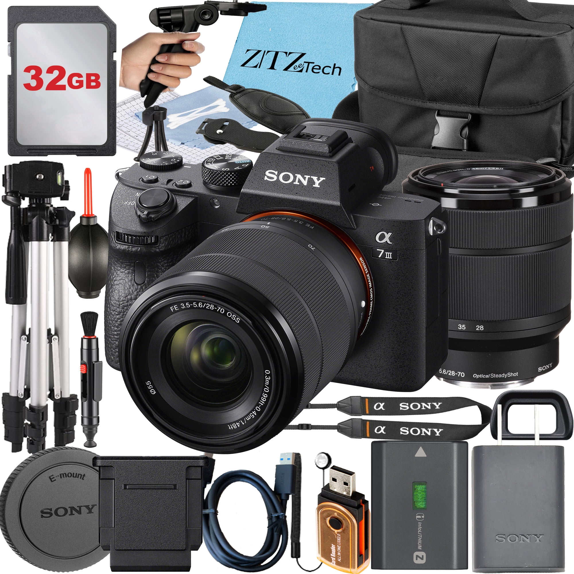Sony a7 III Mirrorless Camera + Sony FE 28-70mm Lens + Case + 32GB