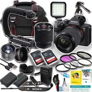 Sony a7 III Mirrorless Camera with 28-70mm Lens + 2pc 64GB Ultra Memory card + U-Grip + LED Light + Tripod + More 21pc BundleInternational Version