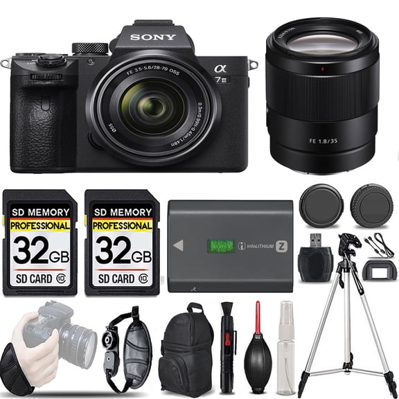 Sony a7 III Mirrorless Camera with 28-70mm Lens +35mm Lens -LOADED KIT (International Version)