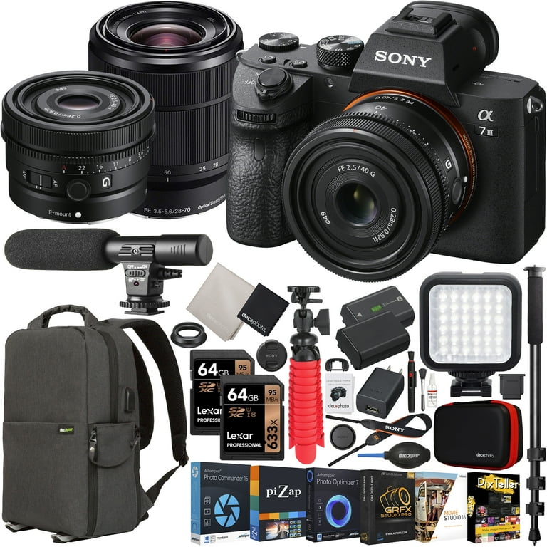 Sony a7 III Mirrorless Full Frame Camera + 2 Lens Kit W/ FE 40mm