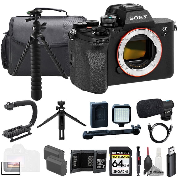 Sony a7 IV (Body) + Mic + 64GB + Extra Battery+ LED Flash- ULTIMATE Kit (International Version)