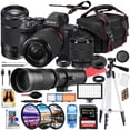 thumbnail image 1 of Sony a7 IV Mirrorless Camera with 28-70mm & 55-210mm Lens Bundled Kit + Accessory Package with 420-800mm Zoom Telephoto, LED Light, Filters, 64GB Extreme SD (International Version), 1 of 5