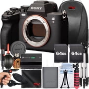 Sony a7 IV Mirrorless Camera Body Only with 2 Pack 64GB Memory Card + Tripod + SV Premium Accessory Bundle International Version